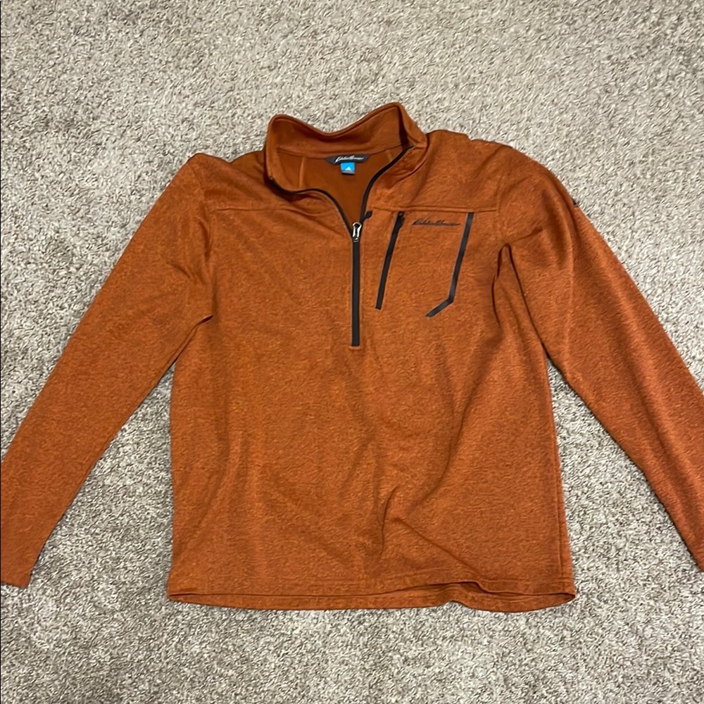 Eddie Bauer Orange Quarter-Zip Pullover, never worn